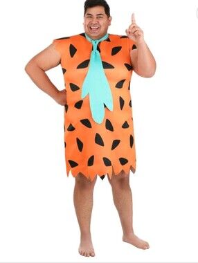 Spirit Men’s Orange Flintstone Tunic with Teal Tie